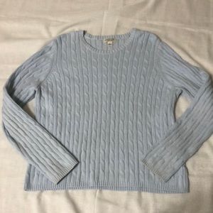 St Johns Bay Classic Cable Light Blue Ribbed Sweater